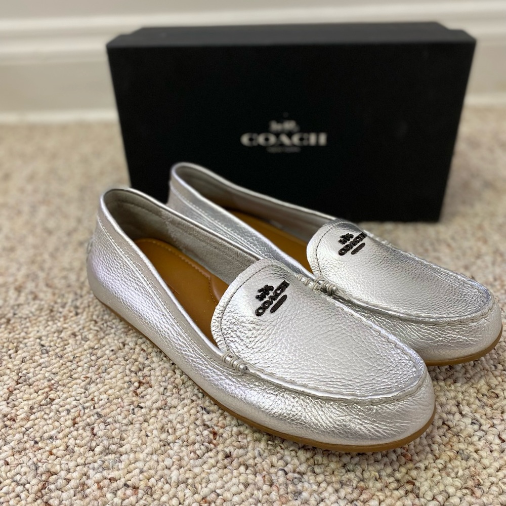 Coach Marley Metallic Leather Driving Shoes